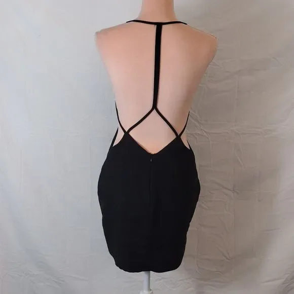 Tobi Black Side & Back Cutout Halter Bodycon Mini Dress - Picture 10 of 16